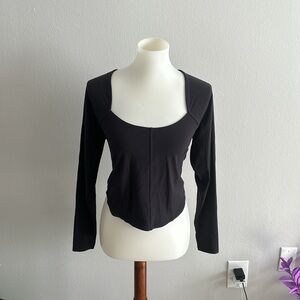 All in Motion Workout Black Fitted Crop Blouse
